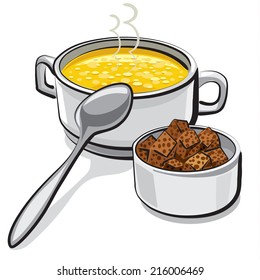 chicken soup with croutons 