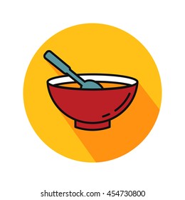 Chicken soup vector. Icon for web and mobile application. Flat design style.