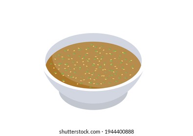 Ilustración del vector de la sopa de pollo aislado en fondo blanco