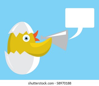 Chicken speaking in a megaphone