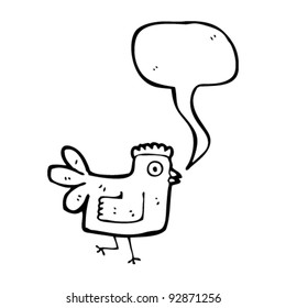chicken with speech balloon