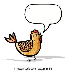 chicken with speech bubble cartoon