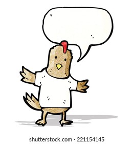 chicken with speech bubble cartoon