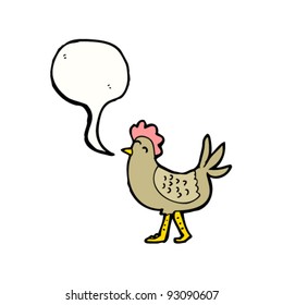 chicken with speech bubble cartoon