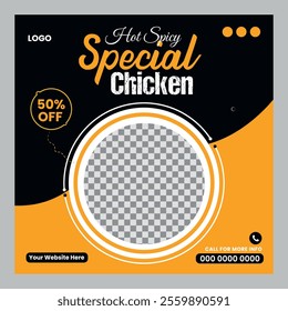 Chicken square social media post set design