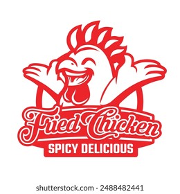 Chicken Stamp Simpe Logo Design suit for  restauran, neon box, street food, franchise, banner, menu, etc.