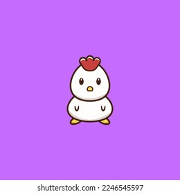 Chicken stand alone Cute Icon, Logo, and illustration Vector