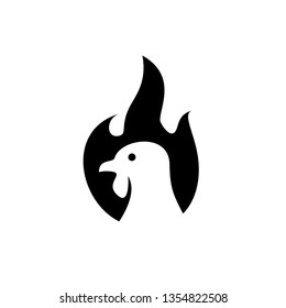 chicken Steamy hot food icon. Logo template. Vector illustration.