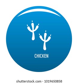 Chicken step icon vector blue circle isolated on white background 