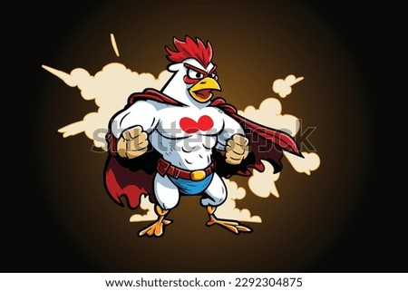 Chicken Superhero Cartoon, Playful Avian Hero	
