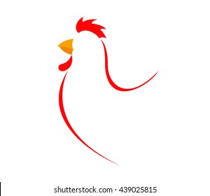 Chicken symbol isolated on white - illustration, concept icon