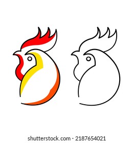 símbolo de pollo logotipo icono vector ilustración