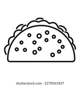 Chicken taco icon outline vector. Mexican food. Cooked meal