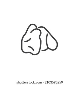 Icono de la línea de carne de cola de pollo. signo de estilo lineal para concepto móvil y diseño web. Icono de vector de contorno de cola de pollo. Símbolo, ilustración del logotipo. Gráficos vectoriales