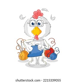 the chicken tailor mascot. cartoon vector