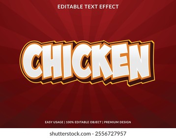 chicken text effect editable template playful color style use for business logo and brand