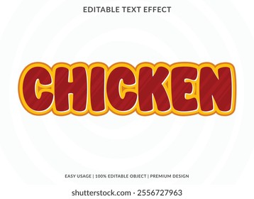 chicken text effect editable template playful color style use for business logo and brand