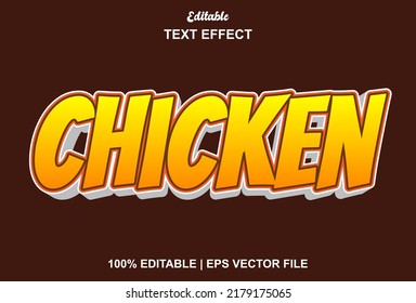 chicken text effect with orange color editable.