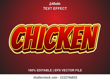 chicken text effect with red color for logo