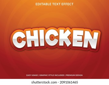 chicken text effect template with bold and modern style use for business brand and logo
