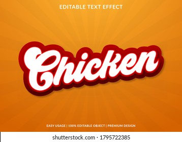 chicken text effect template with vintage style and bold font concept use for brand label and sticker