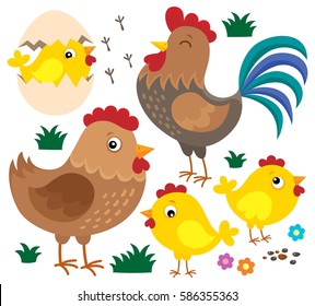 Chicken thematic set 1 - eps10 vector illustration.