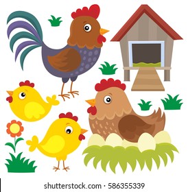 Chicken thematic set 2 - eps10 vector illustration.