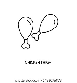 Icono de línea conceptual muslo de pollo. Ilustración de elemento simple. diseño de símbolo de contorno de muslo de pollo.