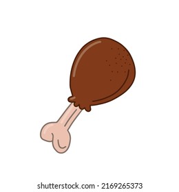 chicken thigh drumstick vector illustration