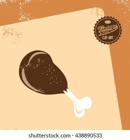chicken thigh fast food theme grungy page