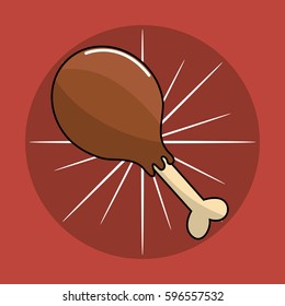 chicken thigh food icon