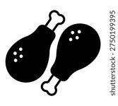 Chicken thigh icon for protein source food
