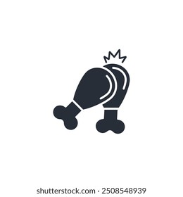 chicken thigh icon. vector.Editable stroke.linear style sign for use web design,logo.Symbol illustration.