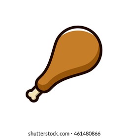 Chicken thigh illustration vector