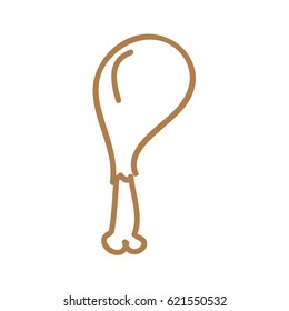chicken thigh isolated icon
