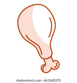 chicken thigh isolated icon
