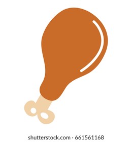 chicken thigh isolated icon
