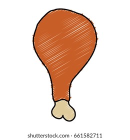 chicken thigh isolated icon