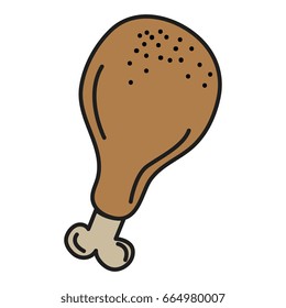 chicken thigh isolated icon