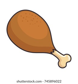 chicken thigh isolated icon