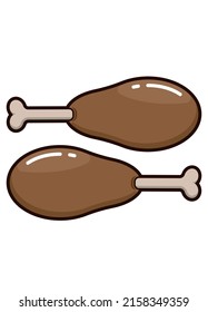 Chicken thigh isolated icon. EPS10