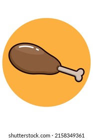 Chicken thigh isolated icon. EPS10