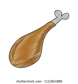 Chicken thigh isolated scribble