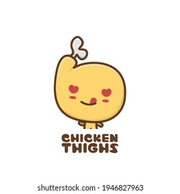 chicken thigh mascot template. fast food illustration
