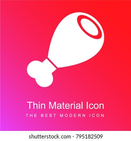 Chicken Thigh red and pink gradient material white icon minimal design