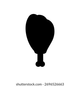 Projeto de ilustração plana do vetor da silhueta da coxa do frango.