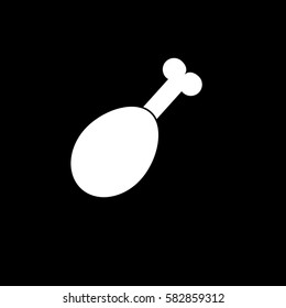 chicken thigh solid icon, food & drink elements, fried food sign, a filled pattern on a black background, eps 10.