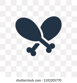 Chicken thigh vector icon isolated on transparent background, Chicken thigh transparency concept can be used web and mobile