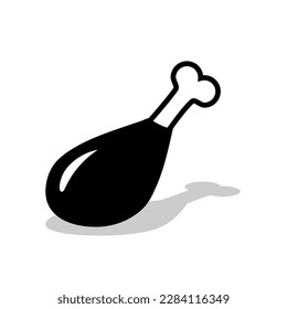 Muslo de pollo. Icono del vector sobre fondo de la pantalla.
