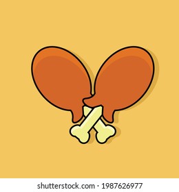 chicken thigh vector illustration. simple and cool vector for you